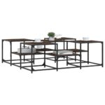 vidaXL Konferenčný stolík hnedý dub 121x121x40 cm kompozitné drevo – Obrázok 4