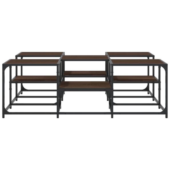 vidaXL Konferenčný stolík hnedý dub 121x121x40 cm kompozitné drevo – Obrázok 5