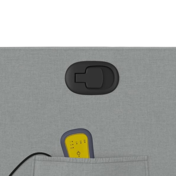 vidaXL Sklápacie masážne kreslo bledosivé látka – Obrázok 10