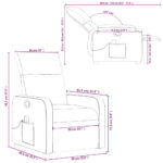 vidaXL Sklápacie masážne kreslo sivohnedé látka – Obrázok 12