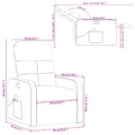 vidaXL Sklápacie masážne kreslo bledosivé látka – Obrázok 12