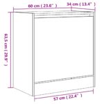 vidaXL Botník biely 60x34x63,5 cm kompozitné drevo – Obrázok 9