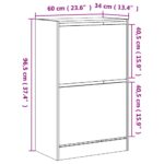 vidaXL Botník dymový dub 60x34x96,5 cm kompozitné drevo – Obrázok 9