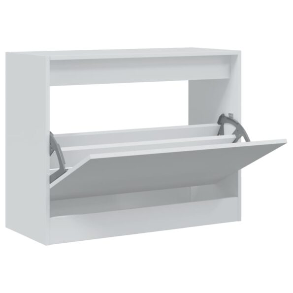 vidaXL Botník biely 80x34x63 cm spracované drevo – Obrázok 2