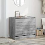 vidaXL Botník sivý dub sonoma 80x42x69 cm spracované drevo – Obrázok 3