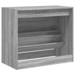 vidaXL Botník sivý dub sonoma 80x42x69 cm spracované drevo – Obrázok 7