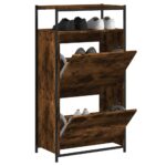 vidaXL Botník dymový dub 60x34x112 cm kompozitné drevo