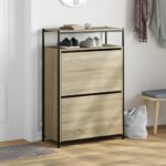 vidaXL Botník dub sonoma 75x34x112 cm kompozitné drevo – Obrázok 3