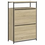 vidaXL Botník dub sonoma 75x34x112 cm kompozitné drevo – Obrázok 4