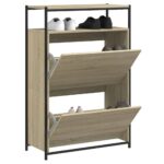 vidaXL Botník dub sonoma 75x34x112 cm kompozitné drevo
