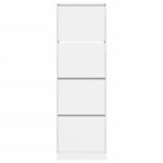 vidaXL Botník so 4 výklopnými zásuvkami biely 60x34x187,5 cm – Obrázok 6