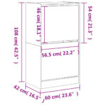 vidaXL Botník s 2 výklopnými zásuvkami sivý dub sonoma 60x42x108 cm – Obrázok 10