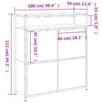 vidaXL Botník so 4 výklopnými zásuvkami dymový dub 100x34x112 cm – Obrázok 10