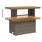vidaXL Záhradný stôl sivý 90x55x71 cm polyratan a akáciový masív – Obrázok 4