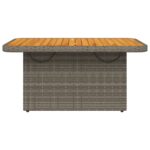 vidaXL Záhradný stôl sivý 90x55x71 cm polyratan a akáciový masív – Obrázok 5