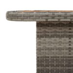vidaXL Záhradný stôl sivý 90x55x71 cm polyratan a akáciový masív – Obrázok 8