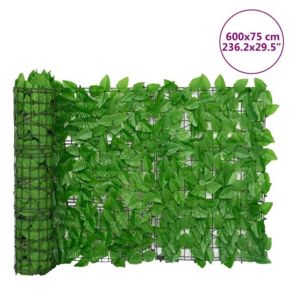 vidaXL Balkónová zástena so zelenými listami 600x75 cm – Obrázok 6