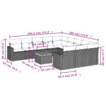 vidaXL 12-dielna záhradná sedacia súprava a vankúše béžová polyratan – Obrázok 3