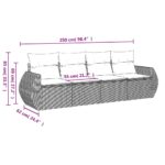 vidaXL 4-dielna záhradná sedacia súprava s podložkami čierna polyratan – Obrázok 3