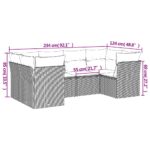 vidaXL 6-dielna záhradná sedacia súprava s podložkami polyratan sivá – Obrázok 3
