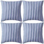 vidaXL Vankúše do exteriéru 4 ks pruhované 45x45cm tmavomodré