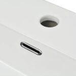 vidaXL Umývadlo s otvorom na batériu, keramika, biele 60,5x42,5x14,5cm – Obrázok 5