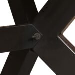 vidaXL Jedálenský stôl, mangový masív a oceľ 180 cm – Obrázok 6