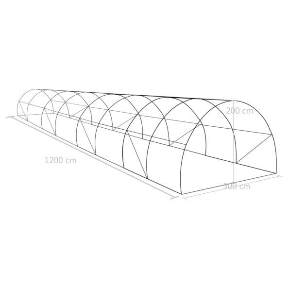 vidaXL Skleník 36 m² 1200x300x200 cm – Obrázok 12
