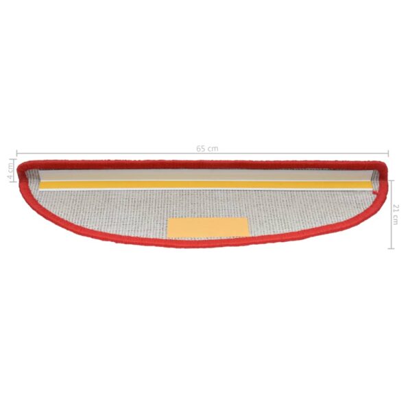 vidaXL Kobercové nášľapy na schody 15 ks červené 65x21x4 cm – Obrázok 7