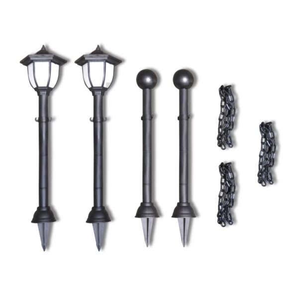 Reťazový plot s 2 solárne LED lampy – Obrázok 4