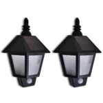 Nástenná solárna lampa s pohybovým senzorom 2 ks