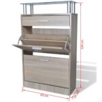 vidaXL Skrinka na topánky so zásuvkou a sklenenou policou, drevo s dubovým vzhľadom – Obrázok 8