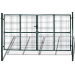 vidaXL Dvojkrídlová plotová brána, oceľ s práškovou úpravou