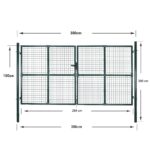 vidaXL Dvojkrídlová plotová brána, oceľ s práškovou úpravou – Obrázok 10