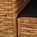 vidaXL 2-miestna sedačka s vankúšmi hnedá prírodný ratan – Obrázok 2