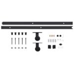 vidaXL Kovanie na posuvné dvere SKIEN 200 cm, oceľ, čierne – Obrázok 5