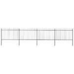 vidaXL Oceľový záhradný plot so špicatými vrchmi čierny 6,8x1,2 m