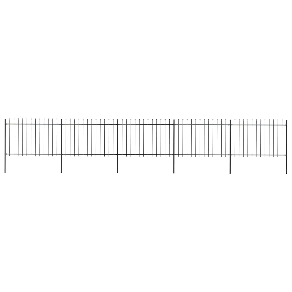 VXL8719883710457_a_en_hd_1.jpg vidaXL Záhradný plot s vrchnou časťou z ocele 892,5x120 cm čierny – Obrázok 1