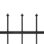 vidaXL Záhradný plot s vrchnou časťou z ocele 892,5x120 cm čierny – Obrázok 4
