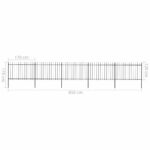 vidaXL Záhradný plot s vrchnou časťou z ocele 892,5x120 cm čierny – Obrázok 5