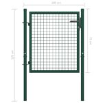 vidaXL Plotová brána, oceľ 100x75 cm, zelená – Obrázok 5