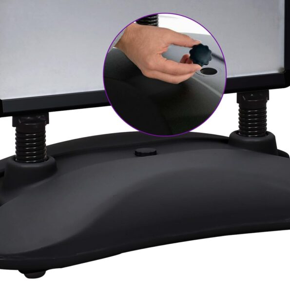 vidaXL Stojan na plagát A1 plnený vodou čierny hliníková zliatina – Obrázok 4