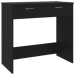 vidaXL Písací stôl, čierny 80x40x75 cm, kompozitné drevo – Obrázok 2