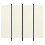 vidaXL 4-panelový paraván biely 200x180 cm