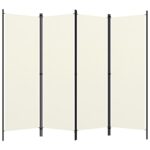 vidaXL 4-panelový paraván biely 200x180 cm – Obrázok 2