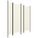vidaXL 4-panelový paraván biely 200x180 cm – Obrázok 3