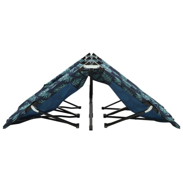 vidaXL Skladacie ležadlo pre dve osoby potlač listov oceľové – Obrázok 7