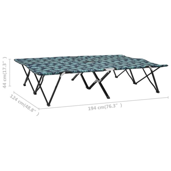 vidaXL Skladacie ležadlo pre dve osoby potlač listov oceľové – Obrázok 9