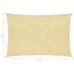 vidaXL Tieniaca plachta 160 g/m², béžová 6x7 m, HDPE – Obrázok 6