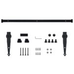 vidaXL Mini kovanie na posuvné dvere skrinky, uhlíková oceľ 152 cm – Obrázok 5
